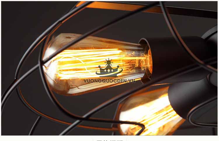 Đèn chùm quạt trần cao cấp phong cách Retro FK175-12